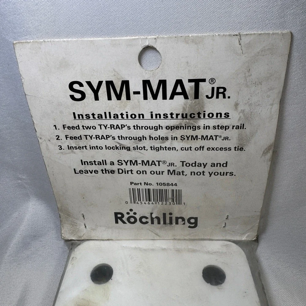 Rochling SYM-MAT Jr Truck Door Mat Step Rail Boot Scraper Black 105844 NOS